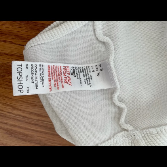 Topshop crop tank top white size 4 - Picture 4 of 4